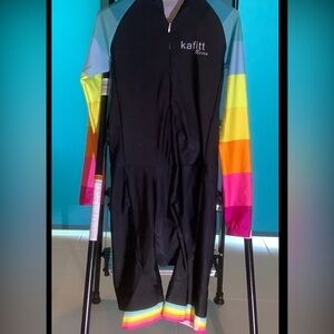 Biker shorts romper one piece Women M, long sleeve, shorts, padded, stretchy